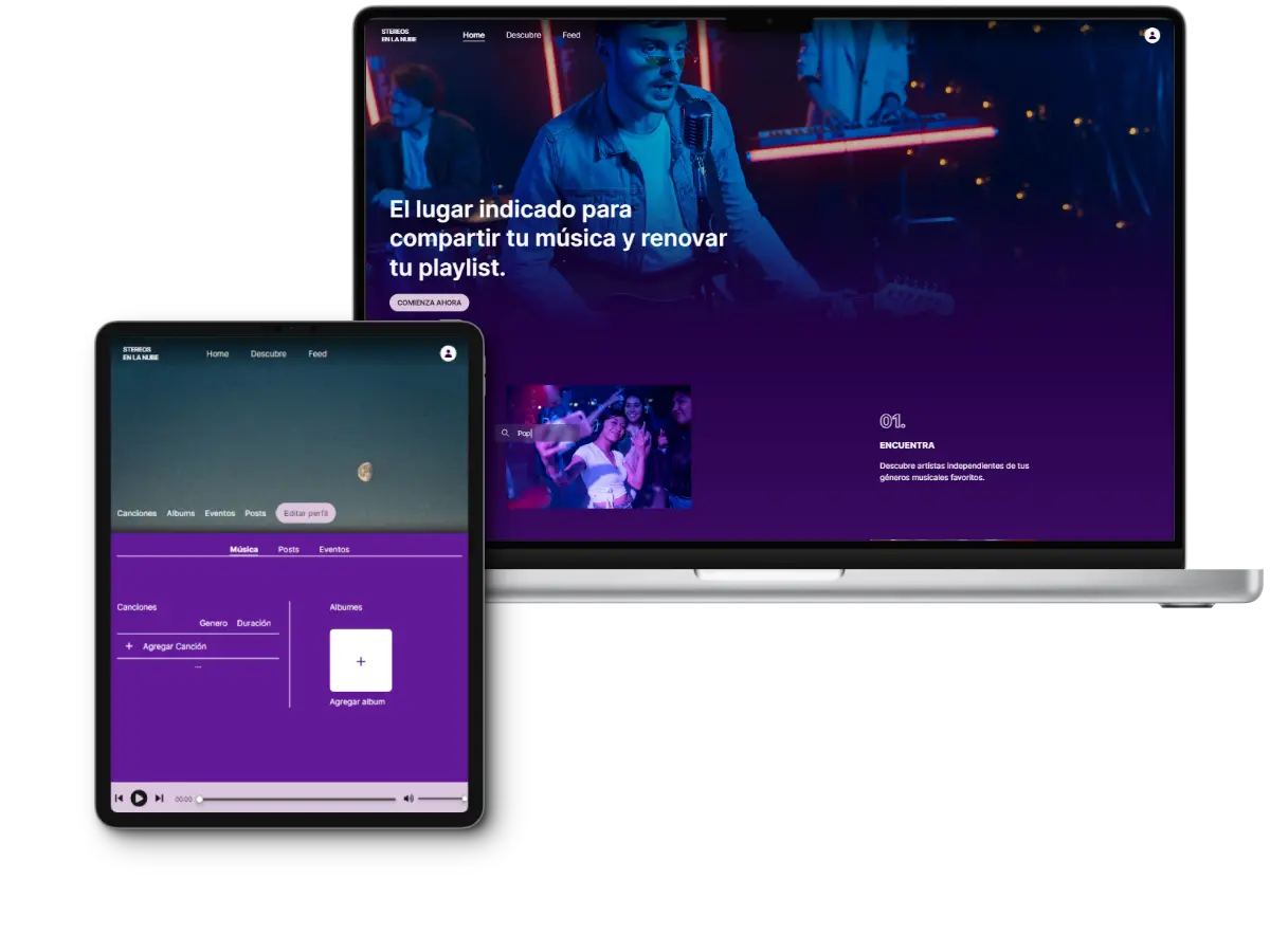 Site developed for independent artists